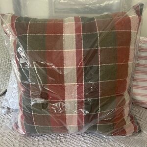 Studio McGee with Threshold Oversized Plaid Square Pillow Red/Green